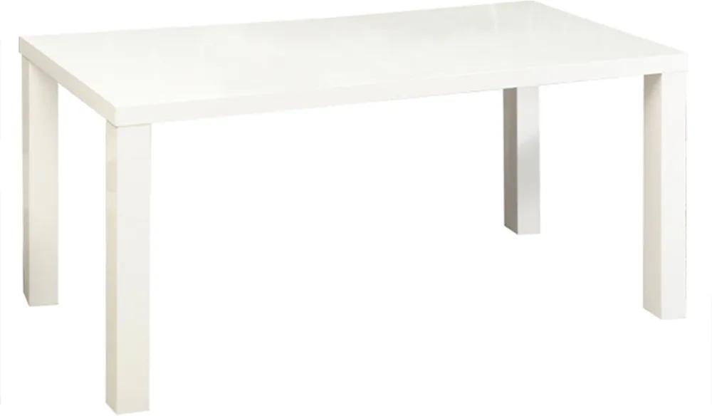 Jedálenský stôl rozkladací, biela vysoký lesk HG, ASPER NEW TYP 1