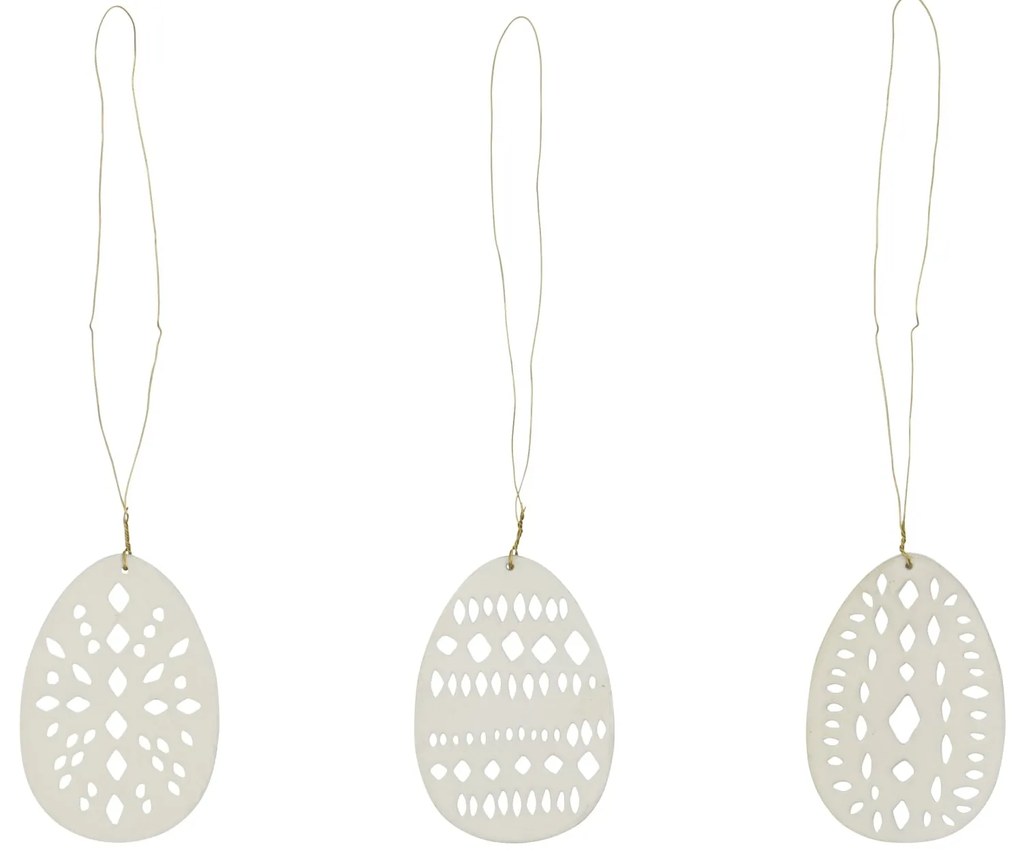 House Doctor Veľkonočná dekorácia Egg Nori Beige – sada 3 ks