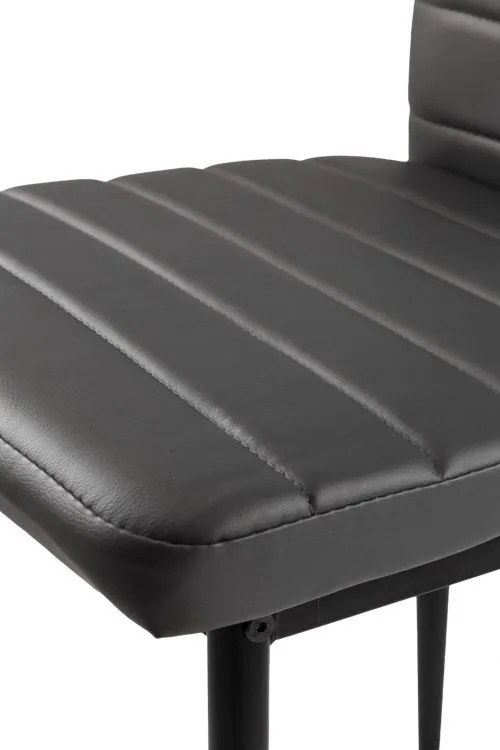 Súprava 4 stoličiek do obývačky a jedálne s koženkou Eco-Leather, ergonomické operadlo, sivá