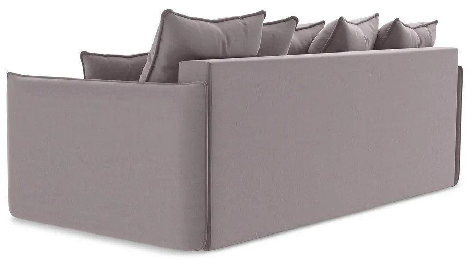 Zamatová rozkladacia/s úložným priestorom pohovka v levanduľovej farbe 225 cm Hula – Makamii