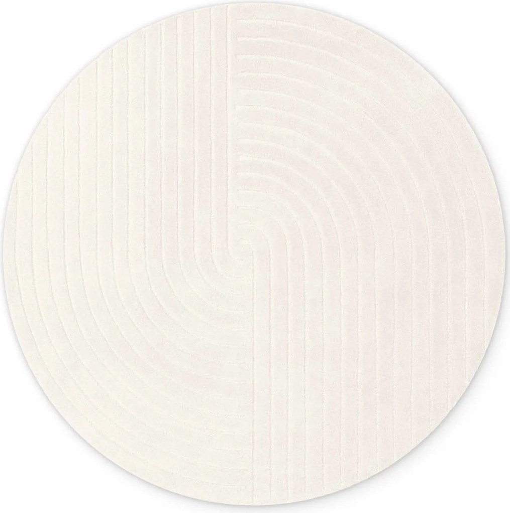 Vikosa, Kusový koberec Vikosa Arcura 106269 Cream White kruh, 150x150 (priemer) kruh, biela, obývacia izba