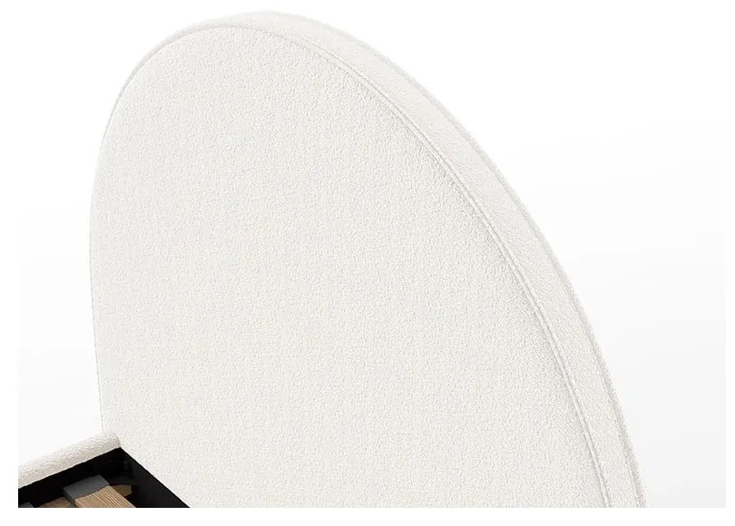 Biela čalúnená jednolôžková posteľ s roštom 90x200 cm MOON – Vipack