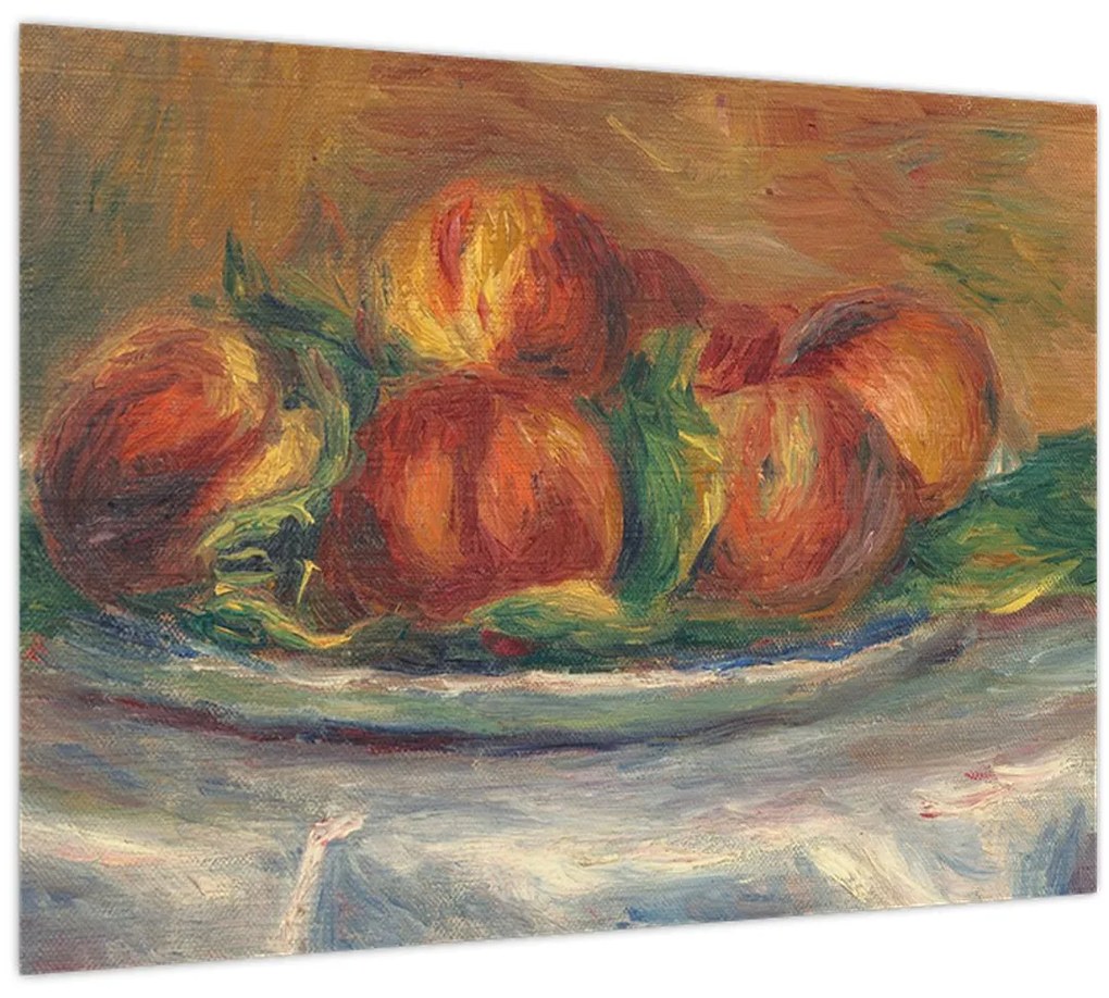 Sklenený obraz - Auguste Renoir, Peaches on a  Plate, reprodukcia (70x50 cm)