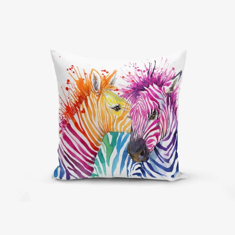 Obliečky na vaknúš s prímesou bavlny Minimalist Cushion Covers Colorful Zebras Oleas, 45 × 45 cm
