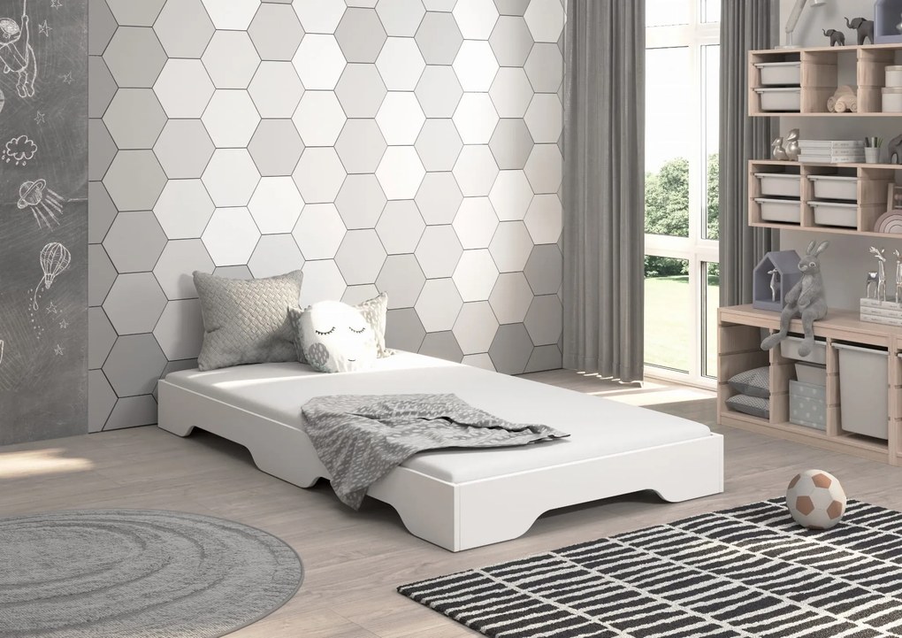 Wooden Toys Detská posteľ SIMPI 140x70, BIELA