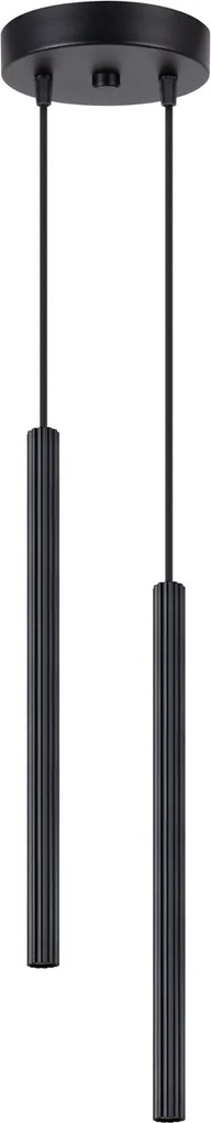 Závesné svietidlo Arche, 2x čierne kovové tienidlo, o