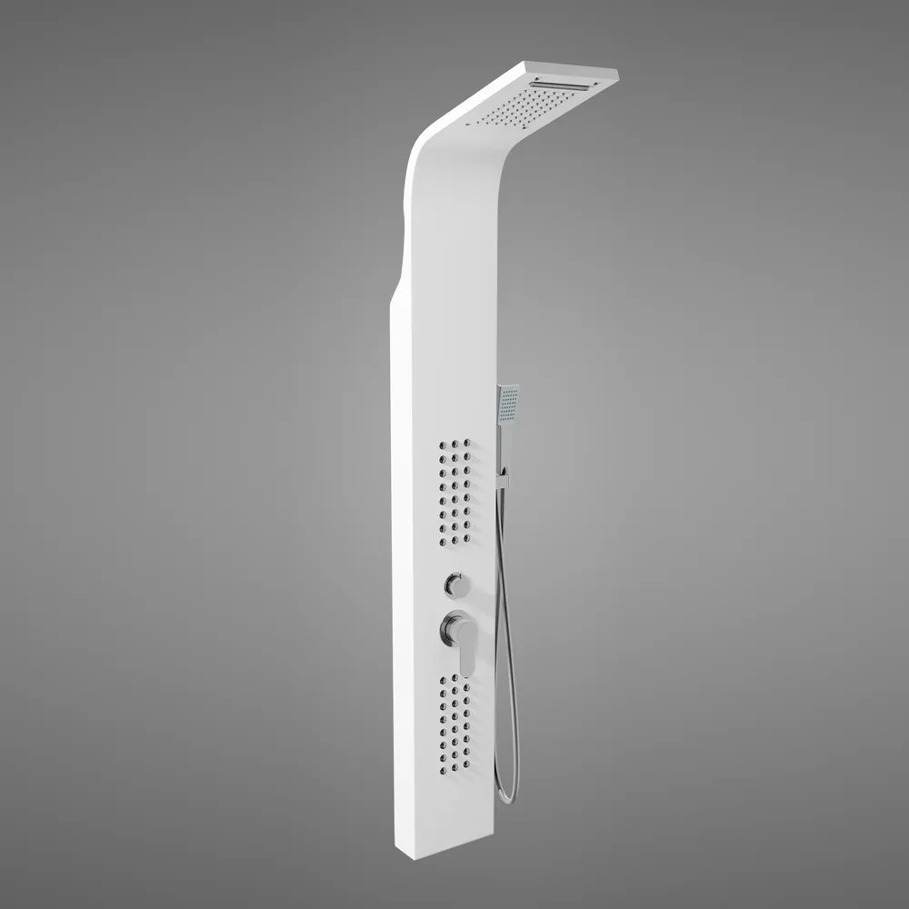 Alegre WHITE sprchový panel, nehrdzavejúca oceľ