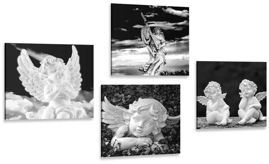 Set obrazov anjeliky v čiernobielom prevedení Varianta: 4x 60x60