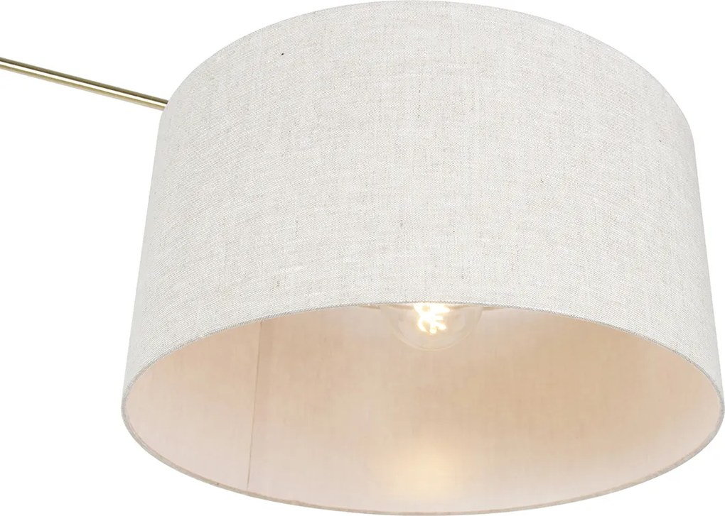 Stojaca lampa zlatá so svetlosivým tienidlom 50 cm nastaviteľná - Editor