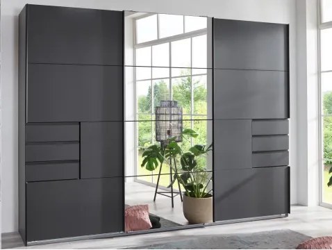 Šatníková skriňa so zrkadlom Saigon 270 cm, grafit%