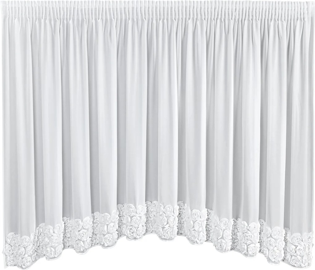 ZÁCLONA NA PÁSKE EVA MINGE ROSES8 400X160 CM BIELA