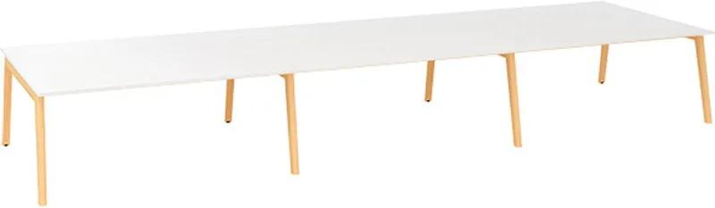 Kancelársky pracovný stôl ROOT, 5400 x 1600 mm, biela