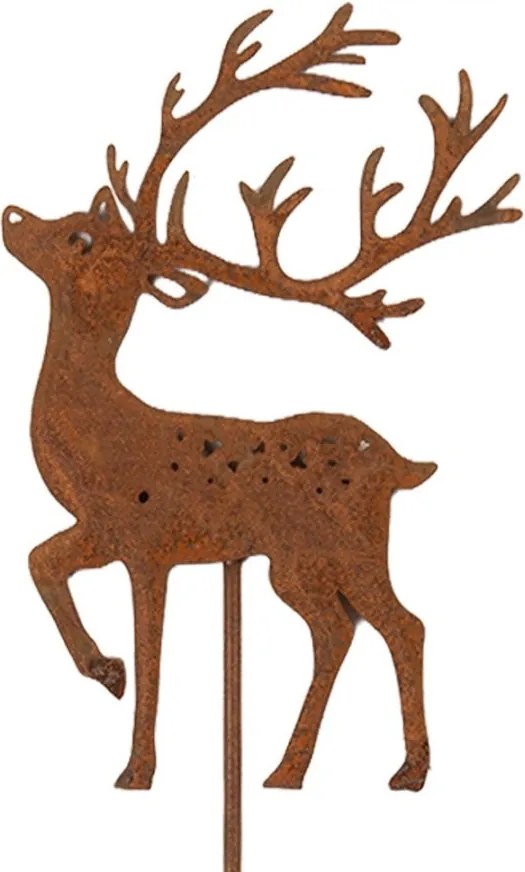 Rustikálny hrdzavý zápich jeleň Deer Rust - 8*1*35 cm