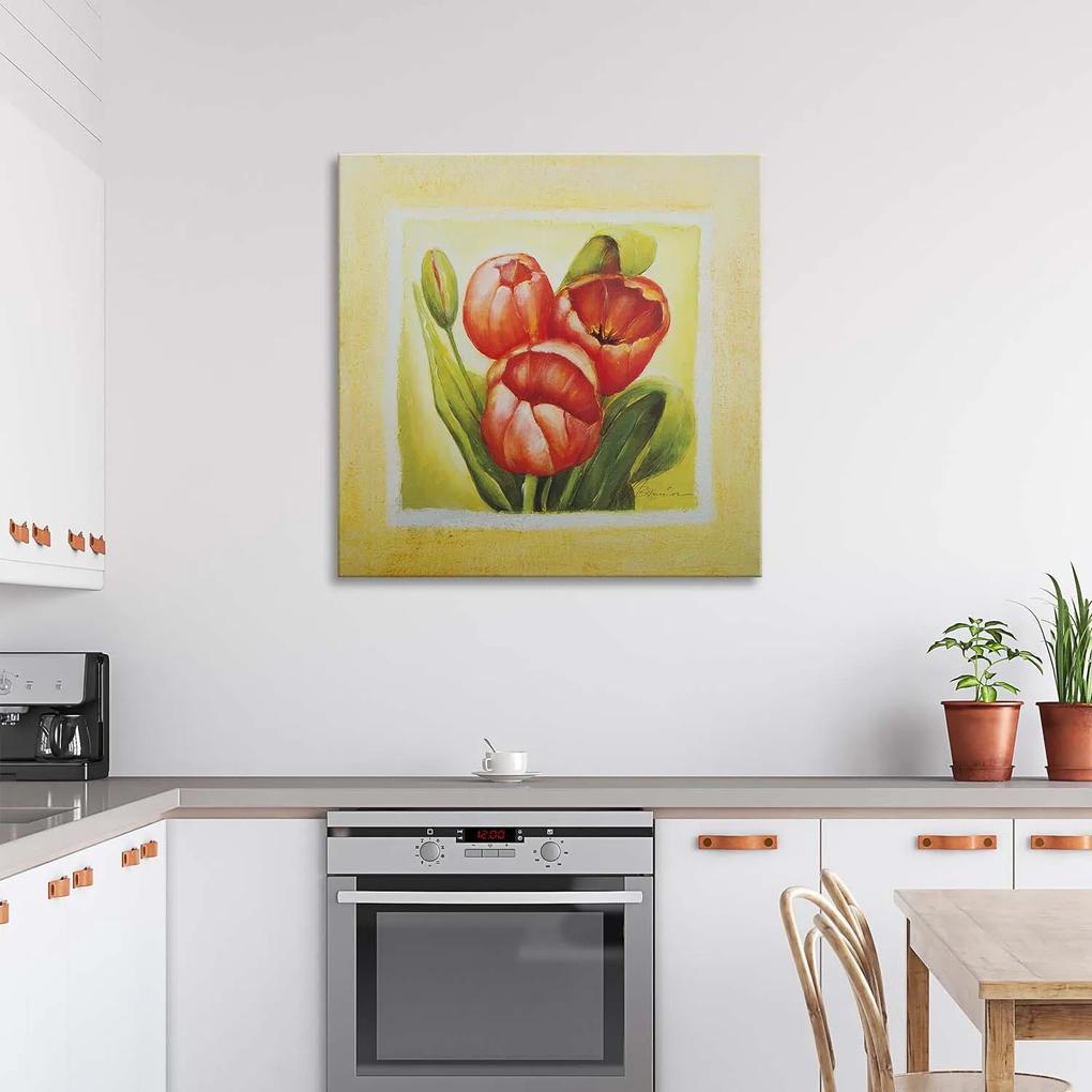 Gario Obraz na plátne Tri červené tulipány Rozmery: 30 x 30 cm