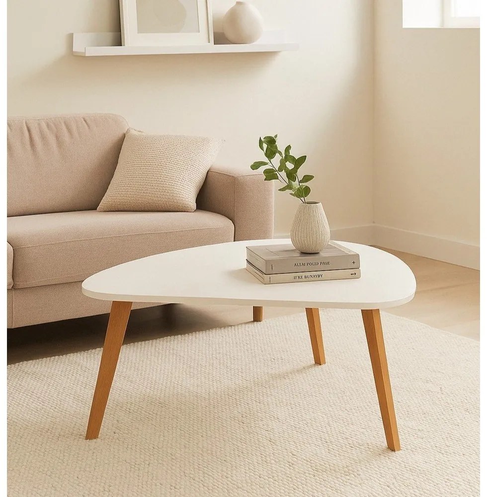 Biely konferenčný stolík Bonami Essentials Skandinávsky, dĺžka 84,5 cm