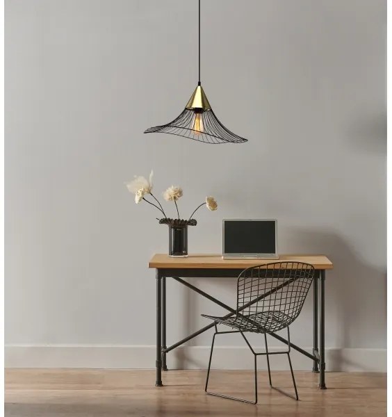 Luster na lanku ALURA 1xE27/60W/230V pr. 50 cm čierna