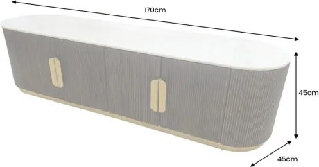 TV-skrinka 45828 Gatsby 170cm Drevo Mango-Biely mramor  - Komfort-nábytok