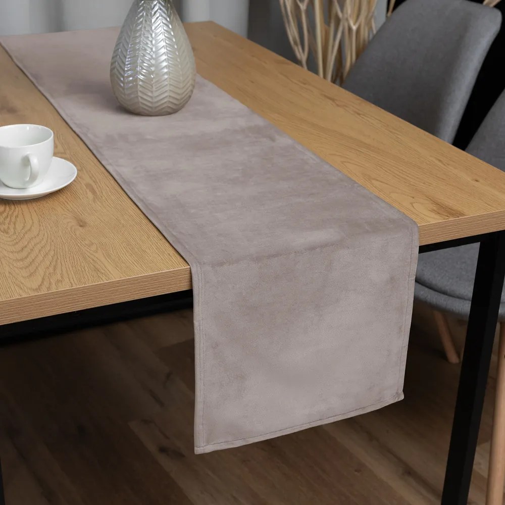Biante Zamatový behúň na stôl Velvet Prémium SVP-015 Latte 35x120 cm