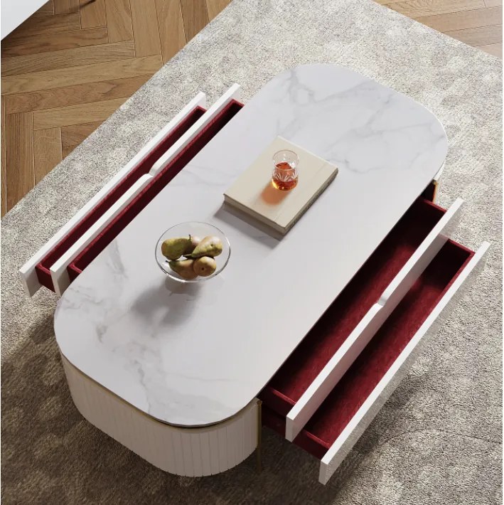 KONFERENČNÝ STOLÍK ADALIA MRAMOR + ZLATÝ