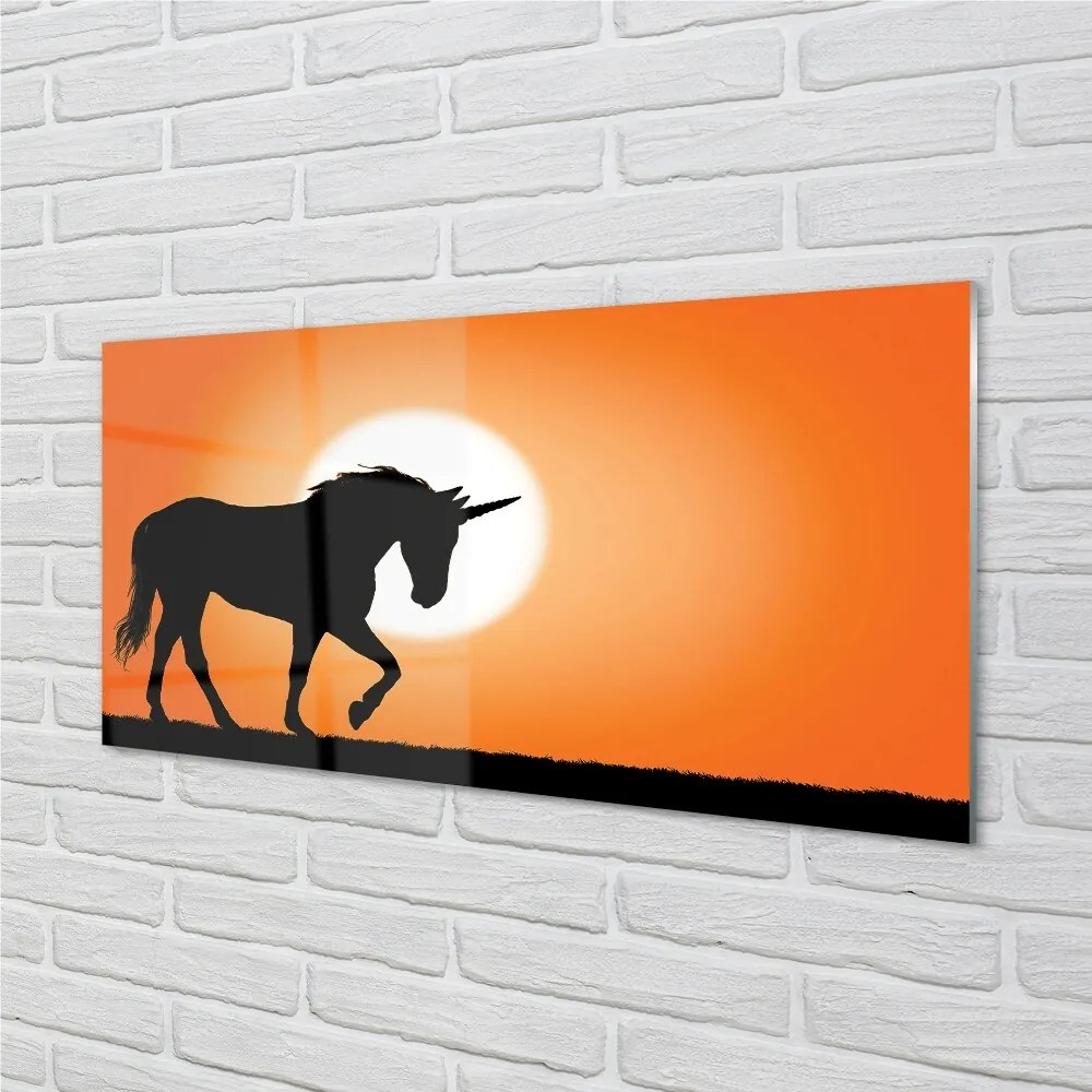 Sklenený obraz Sunset Unicorn 100x50 cm