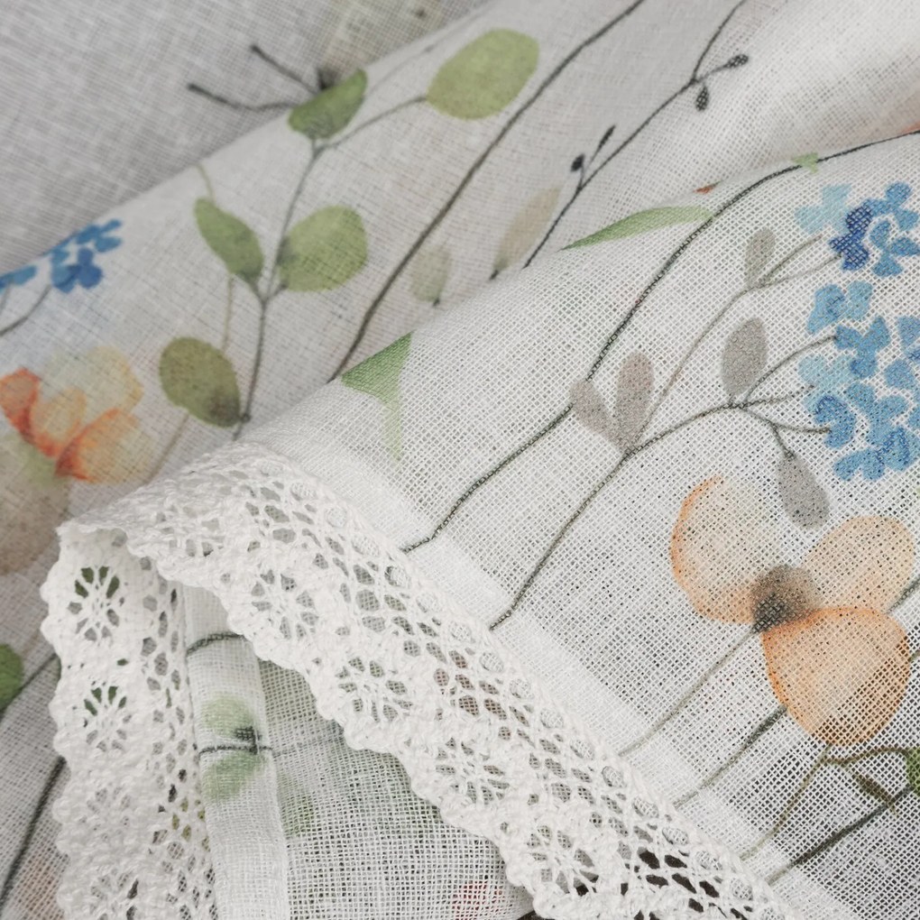 KRÁTKA ZÁCLONA NA PÁSKE NATI 150X30 CM KVETY