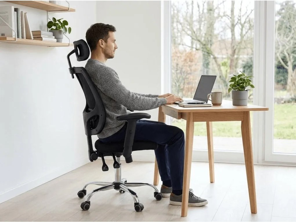 Čierne kancelárske kreslo FLEXISEAT Q-118RC