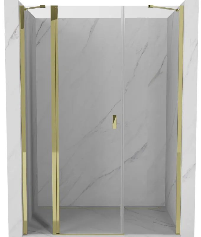 Mexen, Mexen Mist Otočné sprchové dvere 120 cm, transparentné, zlaté - 8A4-120-001-50-00