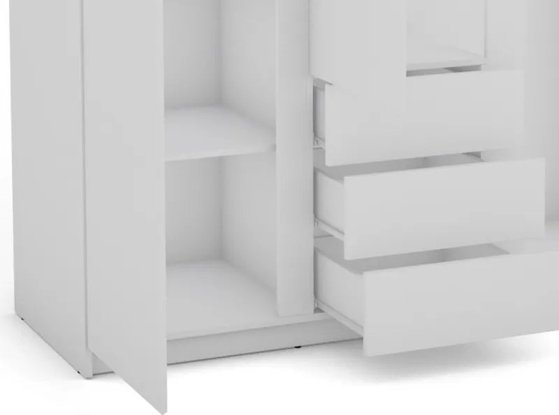 Šatníková skriňa Carlos, biela, 152 cm