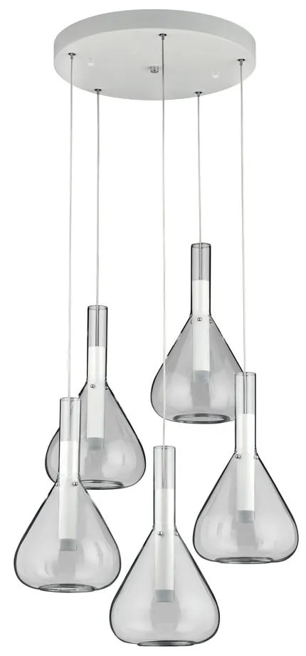 Biele LED závesné svietidlo so skleneným tienidlom ø 55 cm Cipera – CINQUE