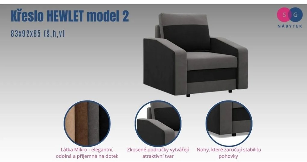 Kreslo HEWLET model 2 Hnedá-hnedá