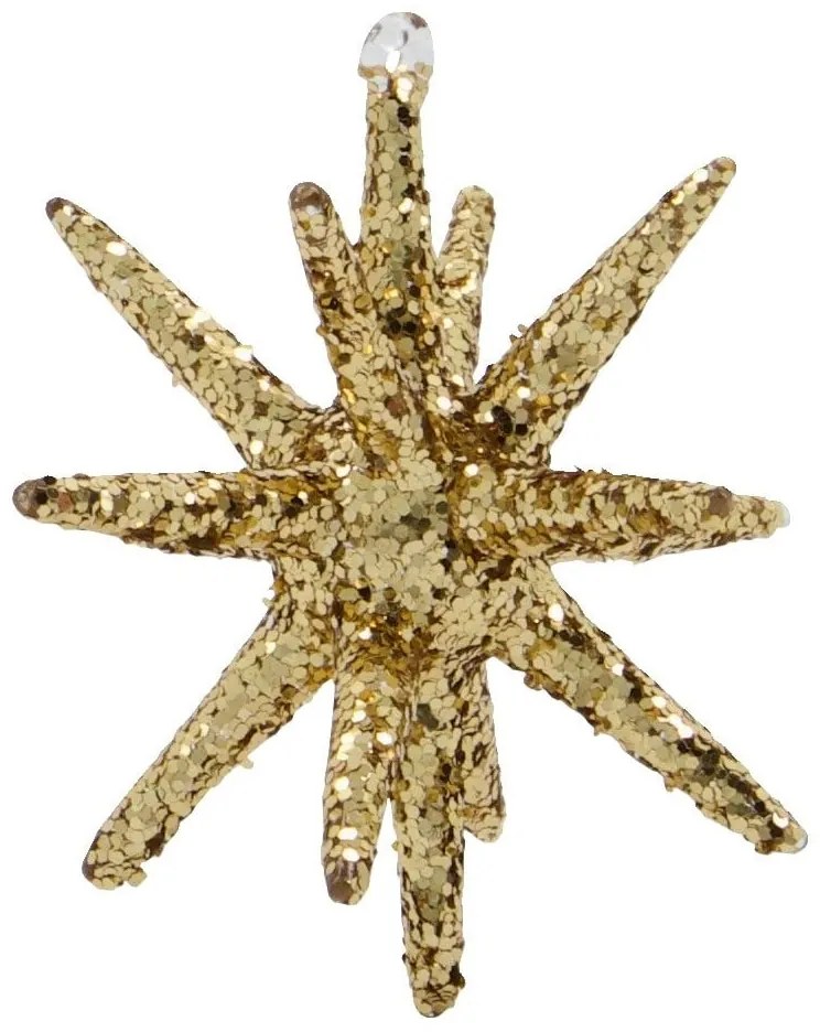 House Doctor Vianočná ozdoba Spike Small Brown Glitter – set 4 ks