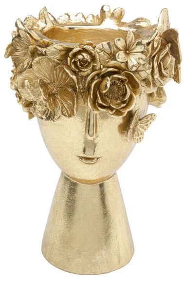 Flowercrown dekoratívny kvetináč zlatý 20 cm