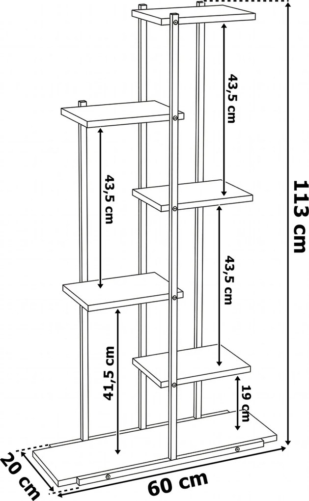 Stojan na kvety IKER vanilla craft/čierny