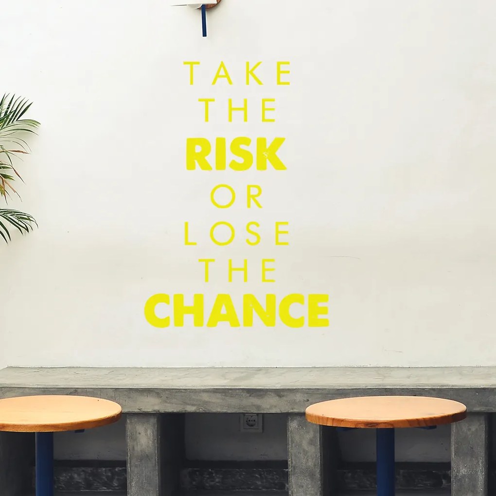 Veselá Stena Samolepka Take the risk or lose the chance Farba: ružová, Veľkosť: 40 x 27 cm