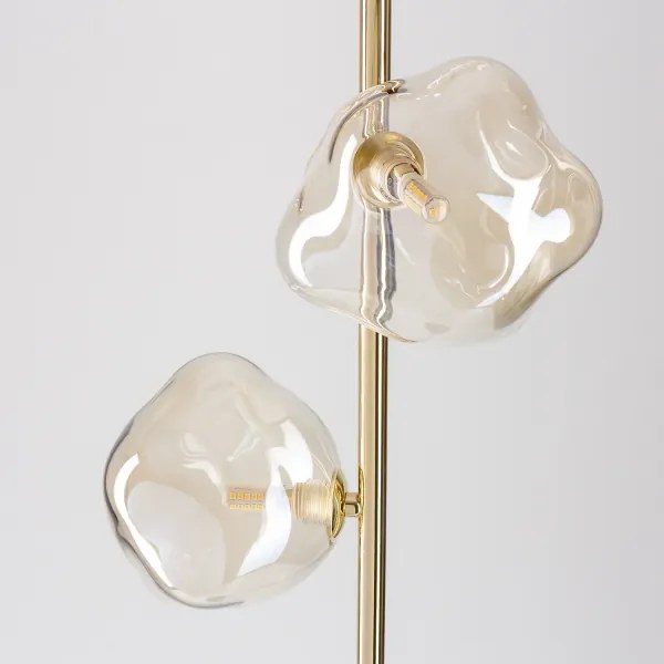Brilagi - Stojacia lampa VULCANO 3xG9/8W/230V zlatá/dymová béžová