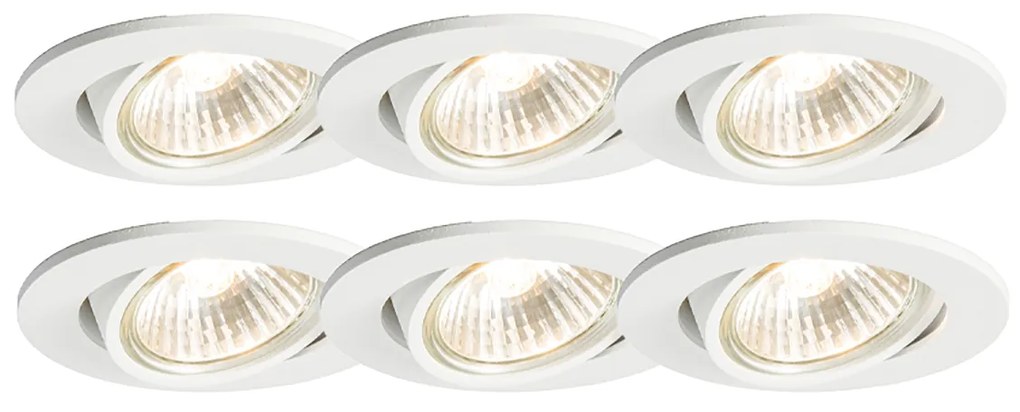 Sada 6 vstavaných bodových svetiel bielych sklápateľných - Cisco