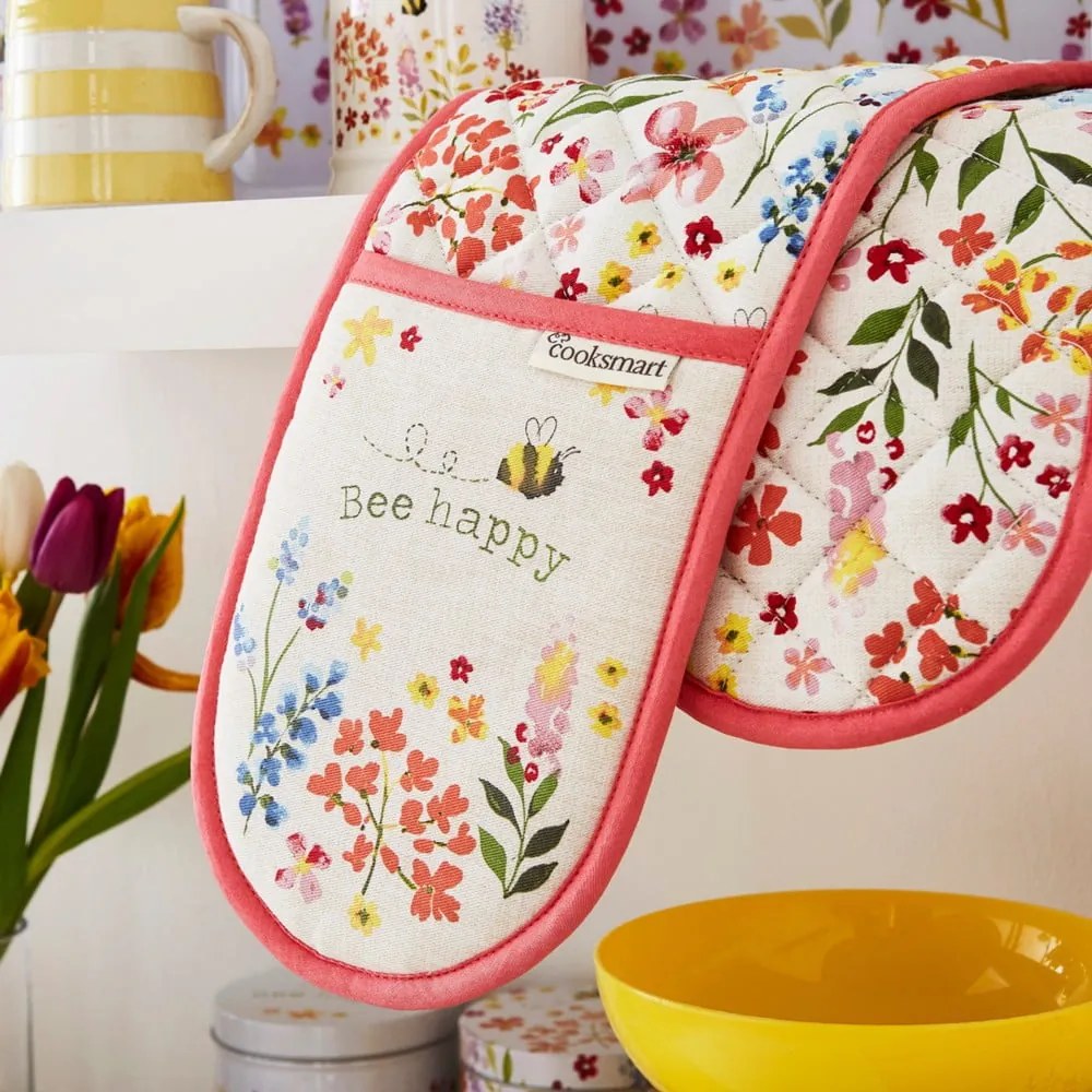 Kuchynská dvojitá chňapka z bavlny Cooksmart ® Be Happy