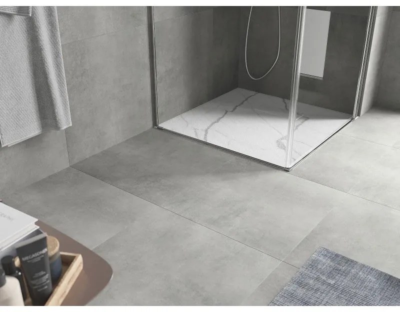 Mexen Hugo, štvorcová sprchová vanička SMC 90 x 90 cm, biely kameň, 42759090