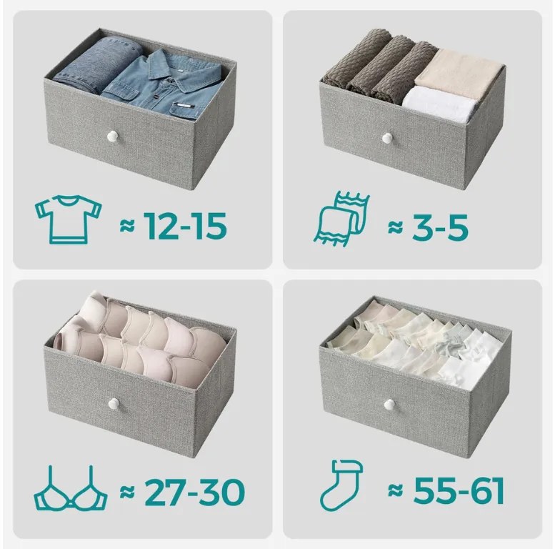 Komoda so zásuvkovými boxmi HESTO 45x91,7 cm, biela/sivá