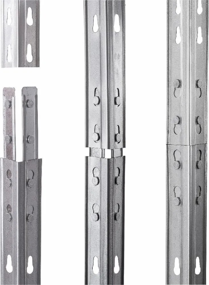 Kovové regály RIVET PRO 180x90x60 oceľová mriežka 4 úrovne modro-oranžová