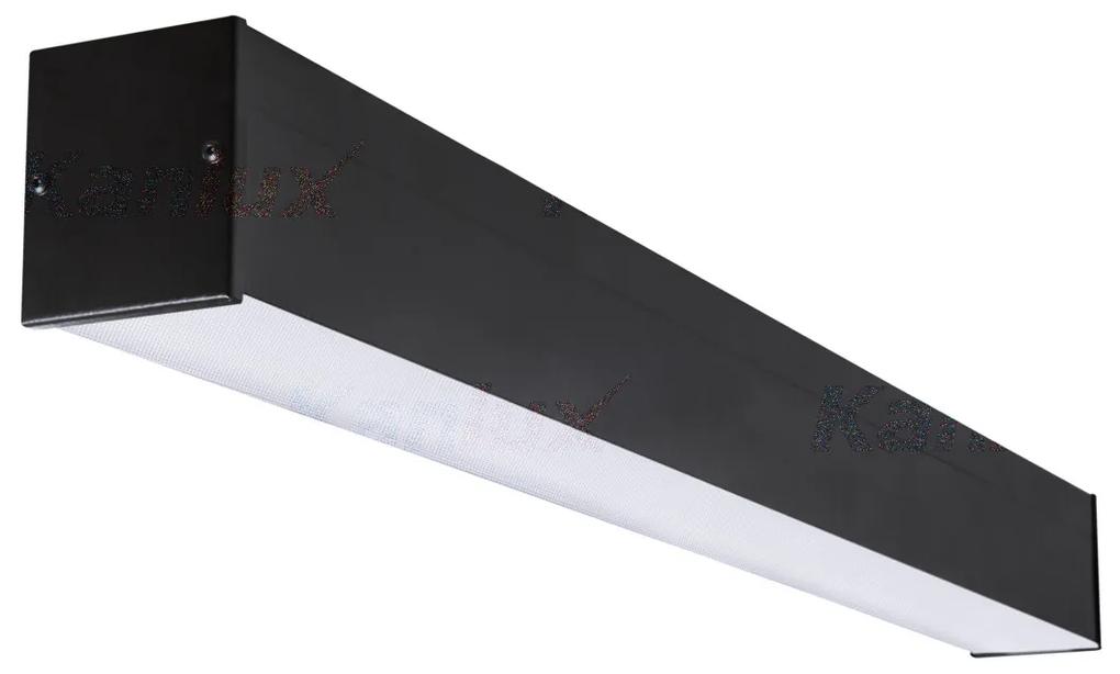 KANLUX Stropné osvetlenie pre LED trubice T8 AMADEUS, 1xG13, 18W, 63x6, 9x6cm, čierne, mikroprizmatický dif