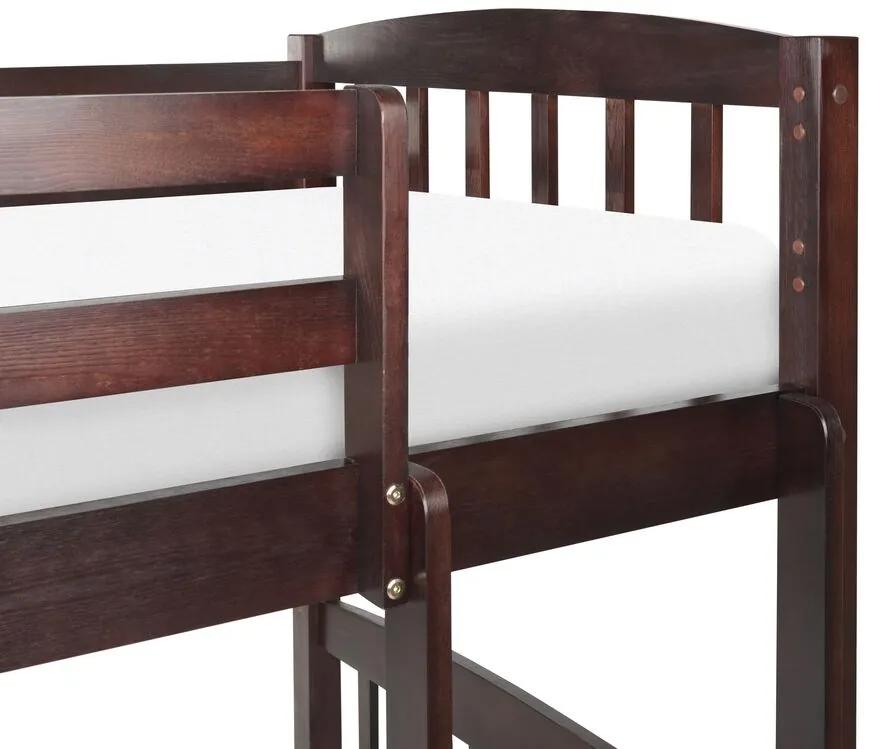 Poschodová posteľ 90 cm Rigel (tmavé drevo) (s roštom). Vlastná spoľahlivá doprava až k Vám domov. 1075551