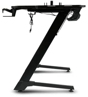 Herný stôl SNAKE s LED RGB podsvietením 100x60 cm čierna