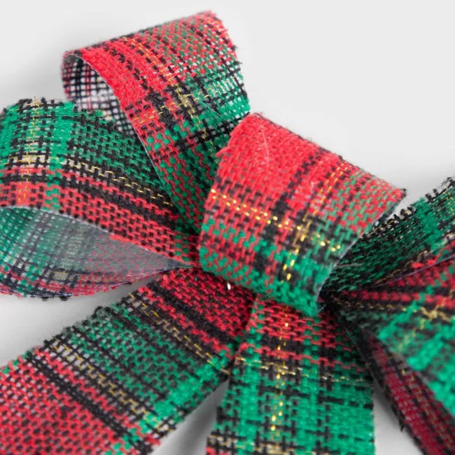 Vianočná dekorácia BOWE mašľa, károvaná 711107 (2 ks)