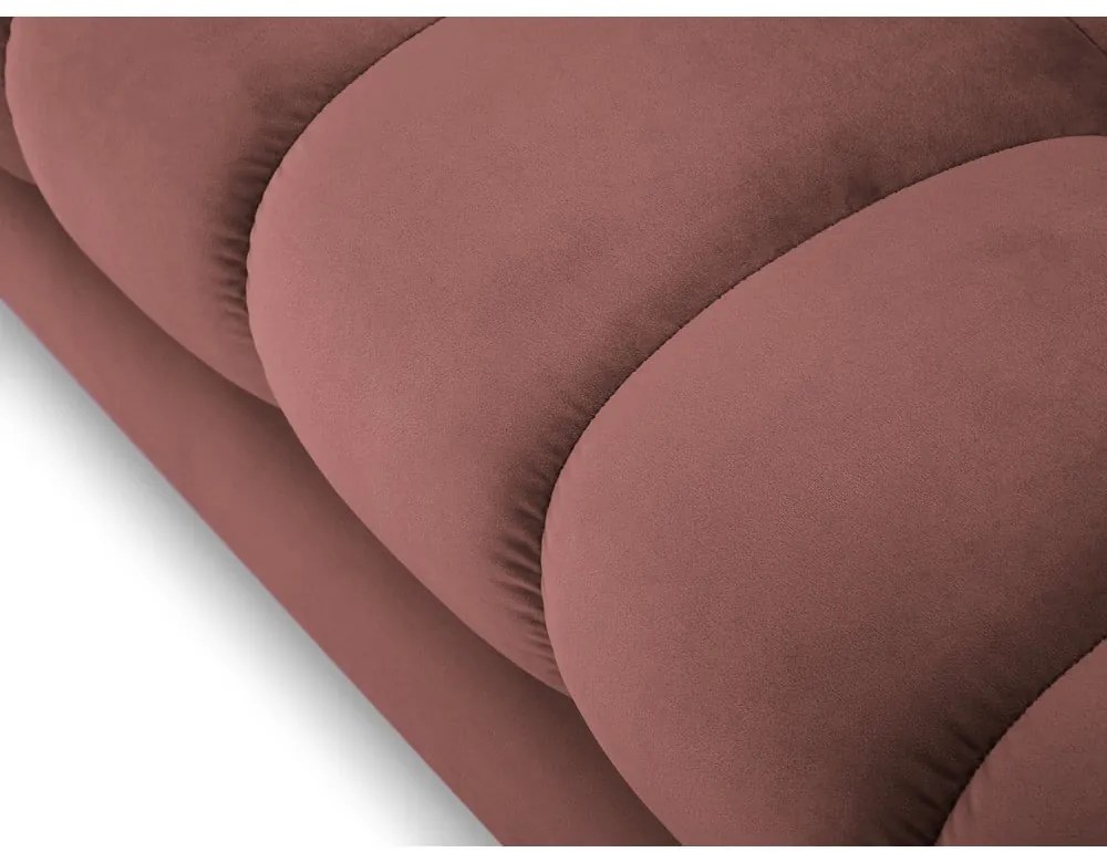 Ružová zamatová rohová pohovka Cosmopolitan Design Bali, pravý roh