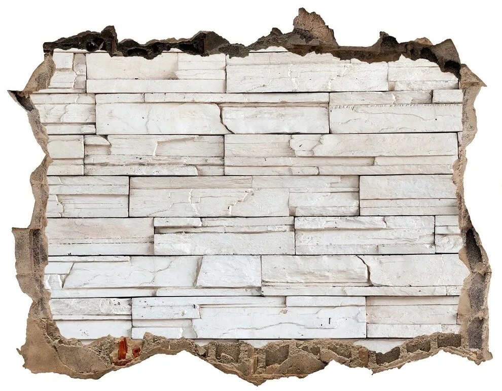 Díra 3D fototapeta na stěnu Biela kamenná stena nd-k-56402195