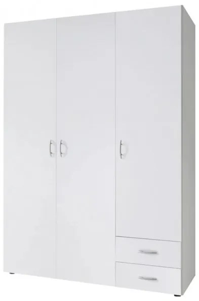 Sconto Šatníková skriňa SEBA 3 biela