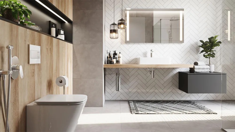 Mereo Ponte, kúpeľňová skrinka 70 cm, Multidecor, Javor Hard šampanský, MER-CN291JHS2