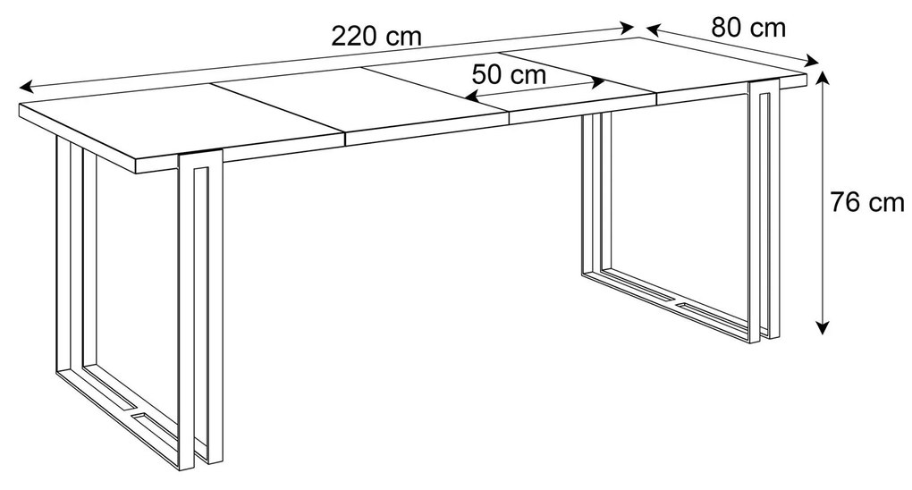 Jedálensky rozkladací stôl KALEN II čierna matná Rozmer stola: 140/240x80cm