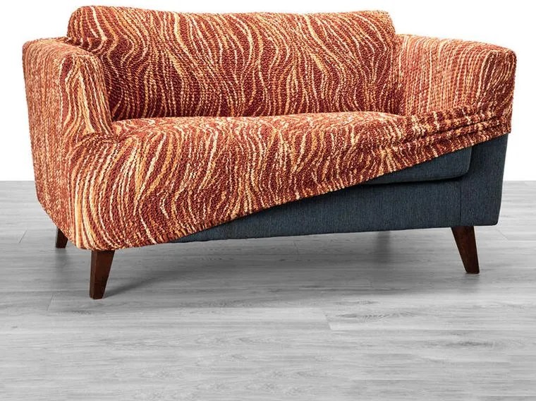 Bielastické poťahy UNIVERSO NOVÉ žíhané tehlové dvojkreslo (š. 120 - 160 cm)